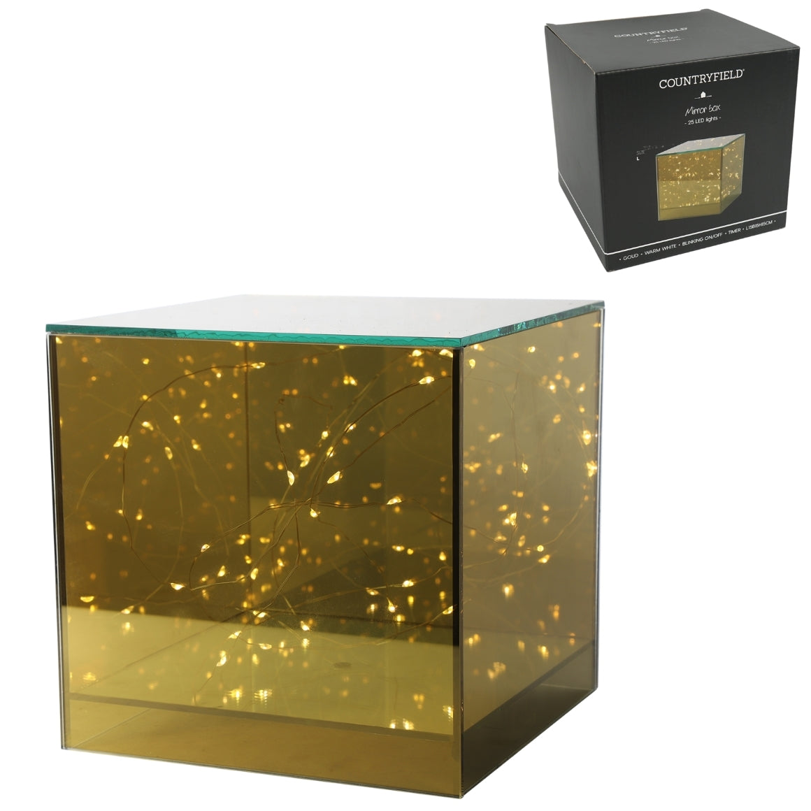 Countryfield Caja de espejo LED con batería XL