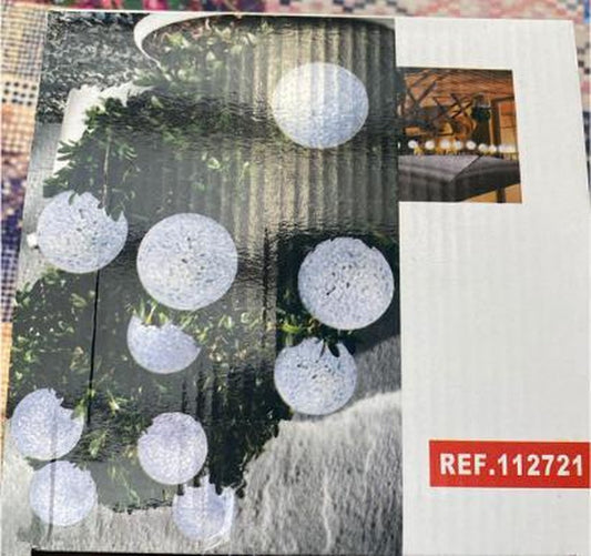 Solar - Guirnalda de bolas de nieve - Adornos navideños