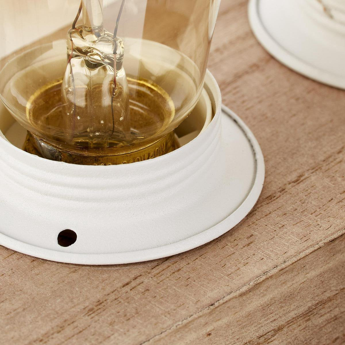 Lámpara de mesa Brilliant madera blanca