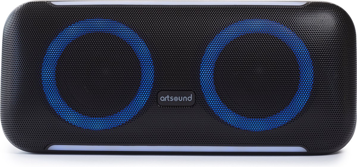 Altavoz Bluetooth inalámbrico Artsound Lightbeats L con luces de fiesta, negro