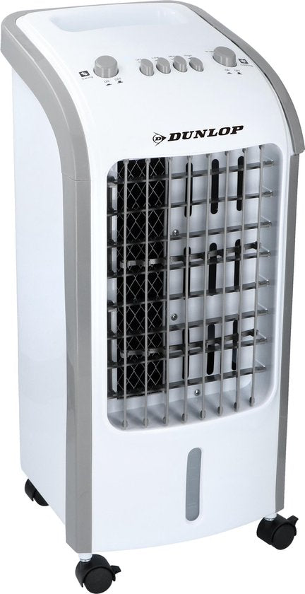 Aircooler Dunlop - 3 Posiciones - Función oscilante - 4 Litros - Ruedas - Blanco