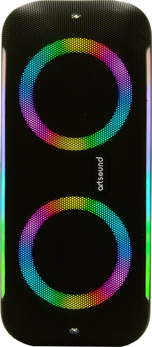 Altavoz Bluetooth inalámbrico Artsound Lightbeats M con luces de fiesta, negro