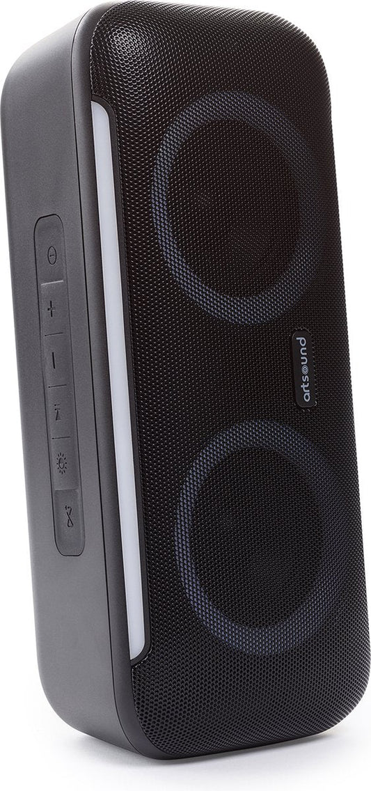 Altavoz Bluetooth inalámbrico Artsound Lightbeats M con luces de fiesta, negro