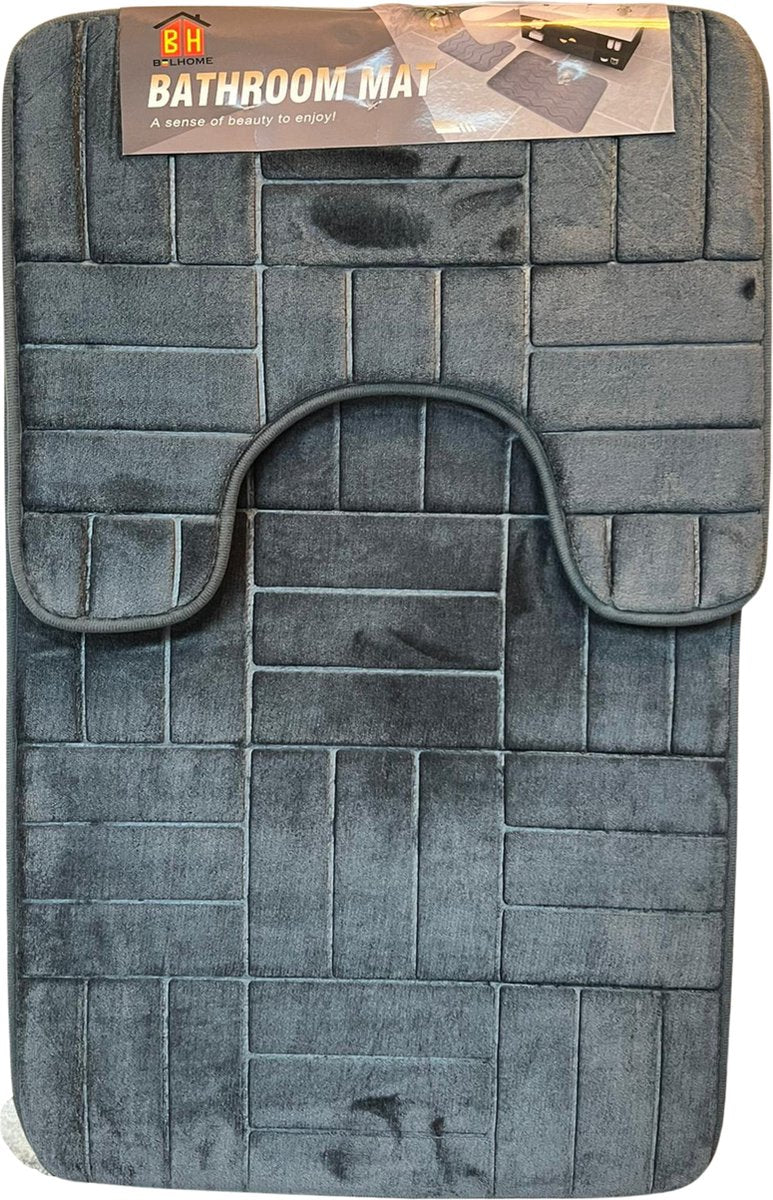Alfombrilla de baño con recorte gris claro