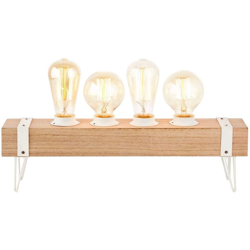 Lámpara de mesa Brilliant madera blanca